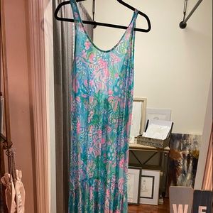 Lilly Pulitzer blue ibita midi dress size medium